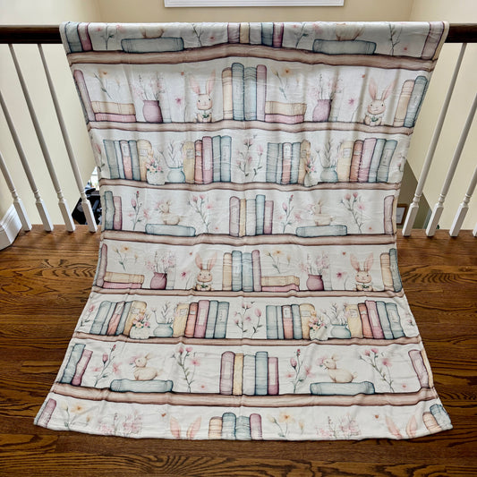 Blanket - Easter - Bunny Bookshelf