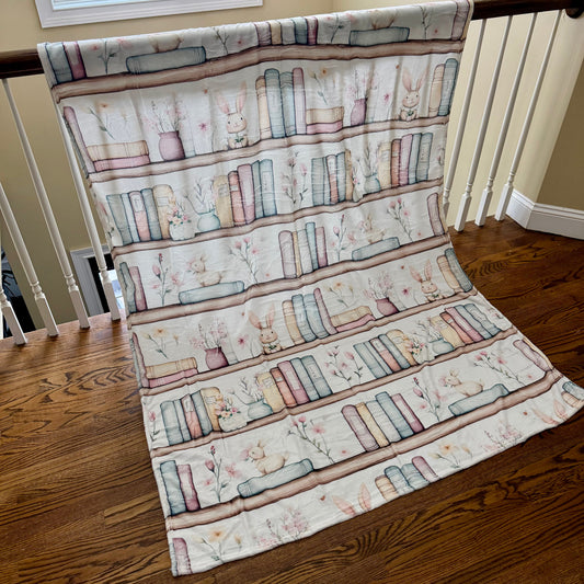 Blanket - Easter - Bunny Bookshelf