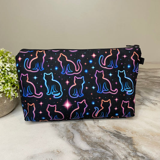 Pouch - Halloween Fall - Neon Cat Outline