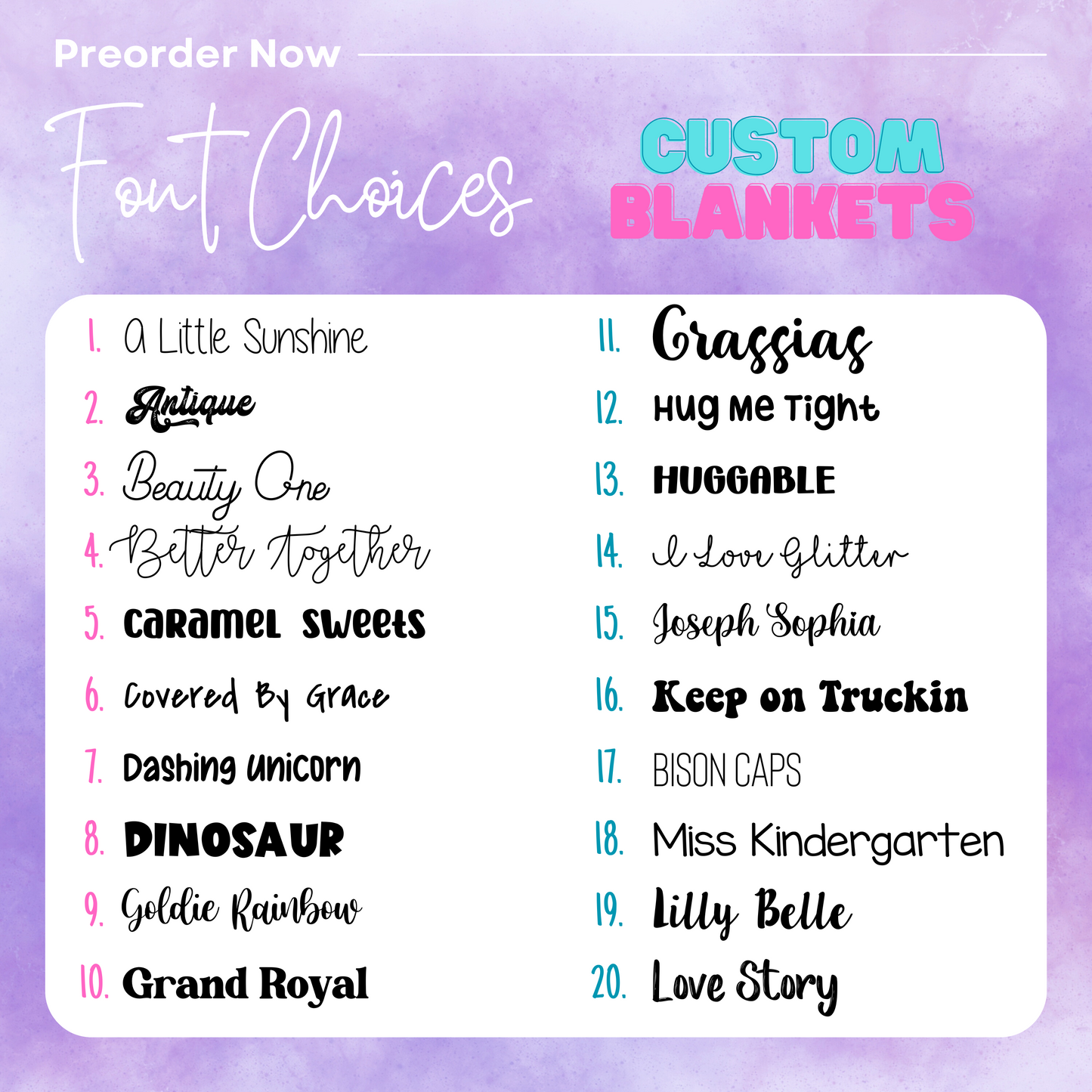 Custom Blanket - PREORDER - Closes 10/3