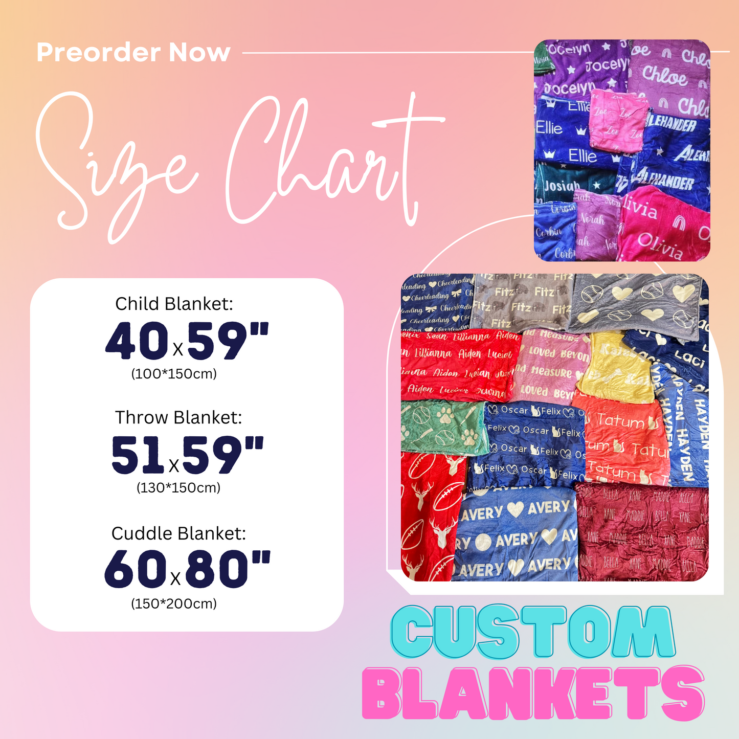 Custom Blanket - PREORDER - Closes 10/3