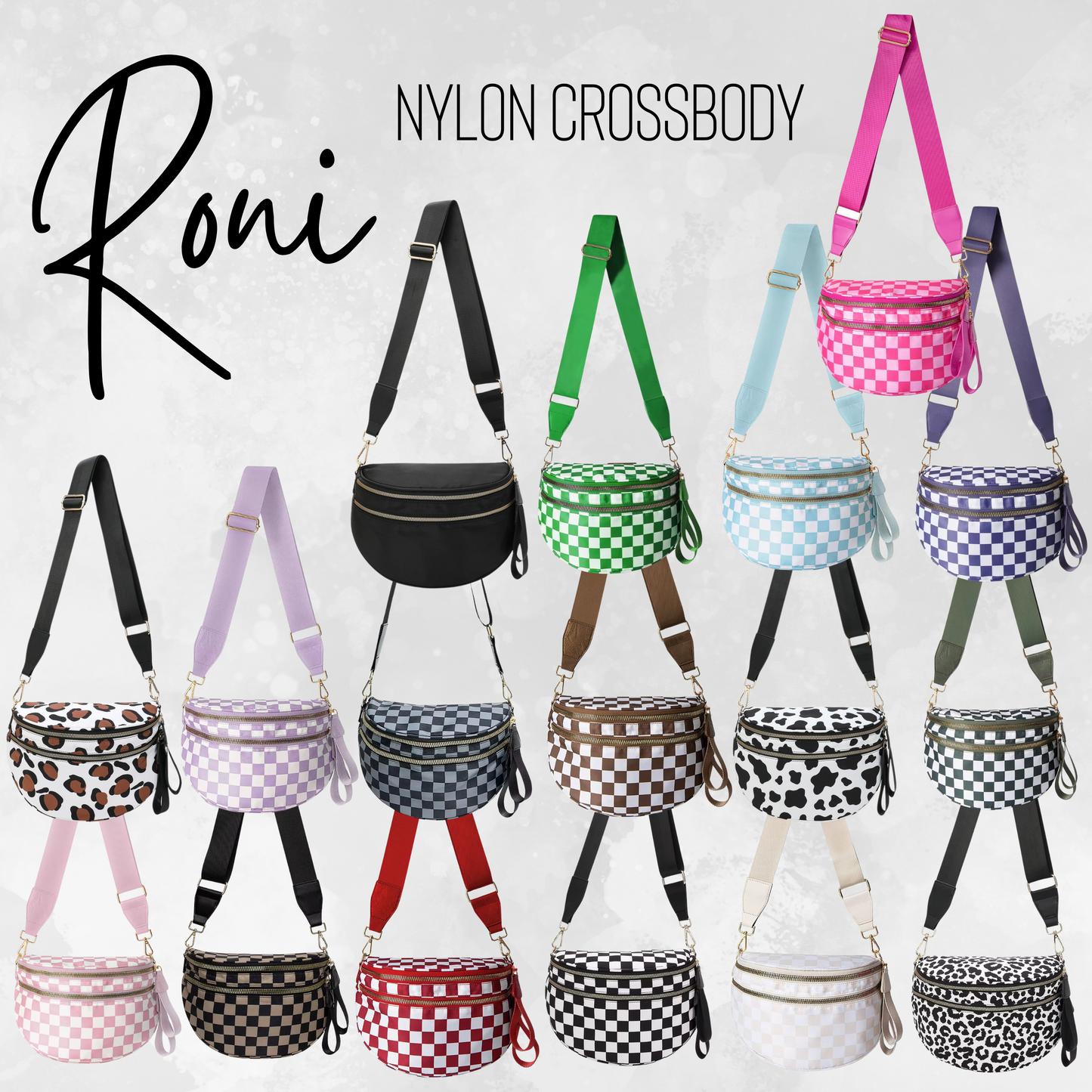 Roni - Checkered - Nylon Crossbody - Lime