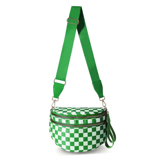 Roni - Checkered - Nylon Crossbody - Lime