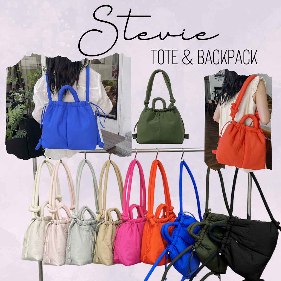 Stevie - Nylon Puff Tote & Backpack