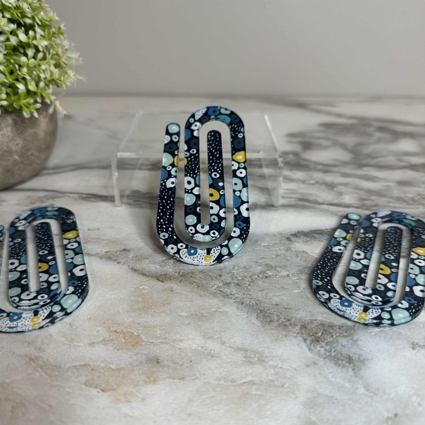 Jumbo Paperclip - Blue Yellow Floral